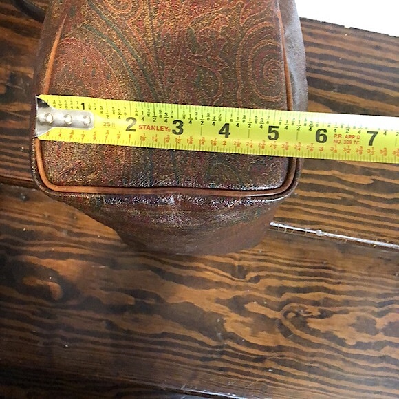 METRO MILANO Red Paisley Speedy 20 Small Boston Travel Tote Bag Lock and Key - Picture 15 of 17